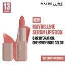 Maybelline New York Serum Matte Lipstick - 8Hr hydration, One-Swipe Bold Color (4.5gm)