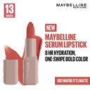 Maybelline New York Serum Matte Lipstick - 8Hr hydration, One-Swipe Bold Color (4.5gm)