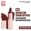 Maybelline New York Serum Matte Lipstick - 8Hr hydration, One-Swipe Bold Color (4.5gm)