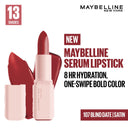 Maybelline New York Serum Matte Lipstick - 8Hr hydration, One-Swipe Bold Color (4.5gm)