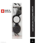 Trisa Professional Care Hair Brush Basic Folding including Mirror (Assorted Color) - Made in Swiss (680761)