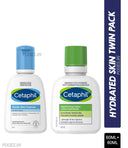 Cetaphil Hydrated Skin Twin Pack Cleanser (60ml) + Moisturising Lotion (60ml), For Dry to Normal, Sensitive Skin