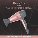 Shop VEGA Go-Pro 2100 Hair Dryer With Cool Shot Button & 3 Heat Settings (Ananya Panday Signature Collection)