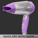 Shop VEGA Galaxy Foldable 1100 Watts Hair Dryer With Heat & Cool Setting And Detachable Nozzle (VHDH-06)-Purple Online in India Chennai Tamil Nadu / Review