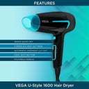 Buy VEGA U-Style 1600Watts Hair Dryer VHDH-24 (Black) Online in India