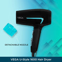 VEGA U-Style 1600Watts Hair Dryer VHDH-24 (Black)