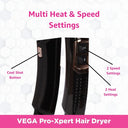 Shop VEGA Pro-Xpert 2200 W Professional Hair Dryer with Diffuser & 2 Detachable Nozzles (VHDP-03) Black Online in India Chennai Tamil Nadu / Review