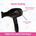 Check out VEGA Pro-Xpert 2200 W Professional Hair Dryer with Diffuser & 2 Detachable Nozzles (VHDP-03) Black reviews