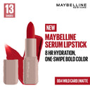 Maybelline New York Serum Matte Lipstick - 8Hr hydration, One-Swipe Bold Color (4.5gm)