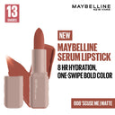 Maybelline New York Serum Matte Lipstick - 8Hr hydration, One-Swipe Bold Color (4.5gm)