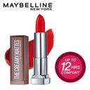 Maybelline New York Color Sensational Creamy Matte Lipstick, Lasts Up To 12H (3.9gm)