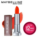 Maybelline New York Color Sensational Creamy Matte Lipstick, Lasts Up To 12H (3.9gm)