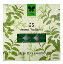 Iris Aluminium Aroma Tea Lights - Green Tea & Bamboo  (Pack of 25)