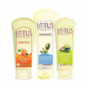 Lotus Herbals Natural Face Care Combo Frujuvenate, Apriscrub & Jojobawash (200gm)