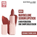 Maybelline New York Serum Matte Lipstick - 8Hr hydration, One-Swipe Bold Color (4.5gm)
