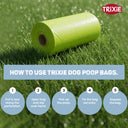 Dog poop bags, lemon scent, 4 rolls of 20 bags, Yellow