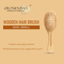 OROSSENTIALS Bamboo Bristles Small Oval Shape Wooden Hair Brush For Women (ORO-014)