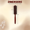 OROSSENTIALS Boar Bristles Round Hair Brush For Men And Women (ORO-018)
