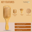 OROSSENTIALS Bamboo Bristle Wooden Small Paddle Hair Brush For Women (ORO-012)