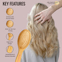 OROSSENTIALS Bamboo Bristles Big Oval Shape Wooden Hair Brush For Women (ORO-013)