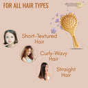 OROSSENTIALS Cat Ear Shape Travel Friendly Bamboo Bristles Hair Brush (ORO-016)