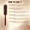 OROSSENTIALS Twirl Design Boar Bristles Round Hair Brush (ORO-019)