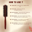 OROSSENTIALS Boar Bristles Round Hair Brush For Men And Women (ORO-018)