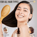 OROSSENTIALS Bamboo Bristles Big Oval Shape Wooden Hair Brush For Women (ORO-013)