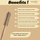 OROSSENTIALS Nylon Bristles Round Wooden Hair Brush For Women & Men (ORO-020)