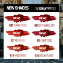 Maybelline New York Color Sensational Creamy Matte Lipstick, Lasts Up To 12H (3.9gm)