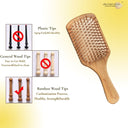 OROSSENTIALS Bamboo Bristle Wooden Big Paddle Hair Brush For Women (ORO-011)
