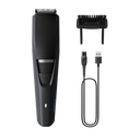 Philips BT3302/15 Rechargeable Cordless Dry Trimmer for Beard and Body with 10 Length Settings for Men (45mins Runtime, Stainless Steel Blade, Black and Grey)