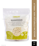 BioSoft Brazilian Stripless Wax Vanilla packaging on a white background
