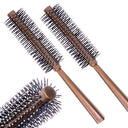 Brown Round Hair Brush and Hair Roller Comb for Men (Pack of 2)