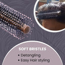 Brown Round Hair Brush and Hair Roller Comb for Men (Pack of 2)