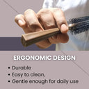 Brown Round Hair Brush and Hair Roller Comb for Men (Pack of 2)