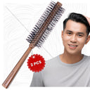 Brown Round Hair Brush and Hair Roller Comb for Men (Pack of 2)