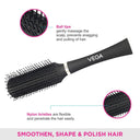 VEGA Flat Hair Brush Black (E5-FBN)