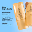 Foxtale SPF 50 PA++++ Tinted Fluid Sunscreen, Blurs Pores & Evens Skin Tone (50ml)
