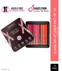 Insight Cosmetics Glide On Lip Liner, Intense Pigment, Long Wear Matte Lip Formula - Set Of 12 (3.6gm)