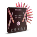 Insight Cosmetics Glide On Lip Liner, Intense Pigment, Long Wear Matte Lip Formula - Set Of 12 (3.6gm)