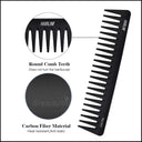Hair Line Professional Heat Resistant Carbon Comb for Hair Styling Grooming Detangling (HLC-517)
