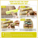 Hair Line Professional Plastic Hair Roller Curler (1.6cm Diameter Yellow) (HHR002)