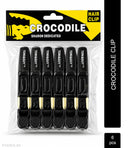 Hair Sectioning Crocodile Clips, Black (Pack of 6)