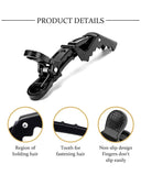 Hair Sectioning Crocodile Clips, Black (Pack of 6)
