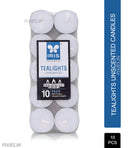 Iris Tea Lights Unscented Candles (Set of 10) - 9gm Each