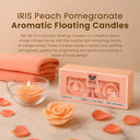 Iris Peach Pomegrante Aromatic Floating Candles (Set of 2) - (INFL8151PG)