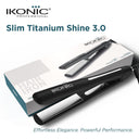 Ikonic Professional Slim Titanium Shine Hair Straightener - (STS) Black 3.0
