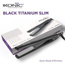 Ikonic Professional Titanium Slim Hair Straightener 1 inch - Black (1Pc)