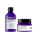 L'Oreal Professionnel Keratin Alpha Sleek Shampoo (300ml) & Mask (250gm) - Combo